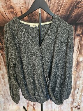 Cozy Marled Gray Wrap Cardigan